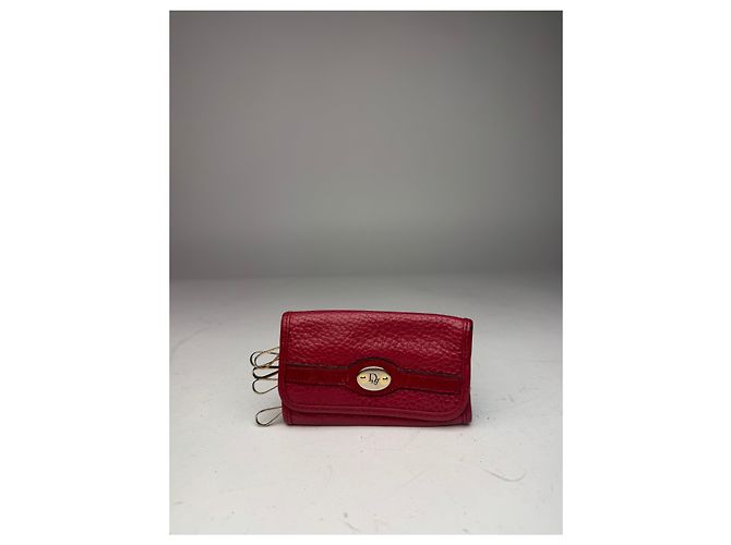 Vintage Dior Leather Key Holder Red