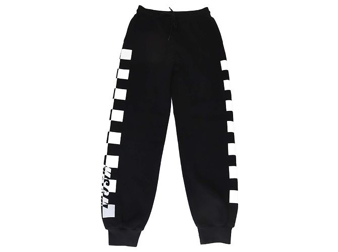 Pantalones jogger de cuadros negros/blancos de algodón MSGM