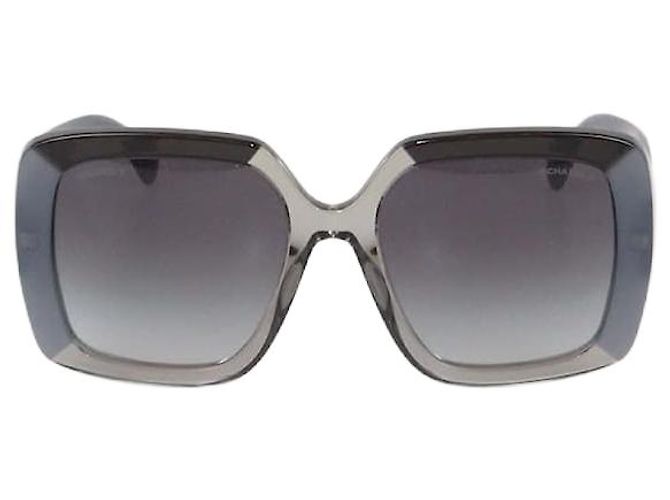 Chanel Grey/Black Acetate Gradient CC Crystal Square Sunglasses