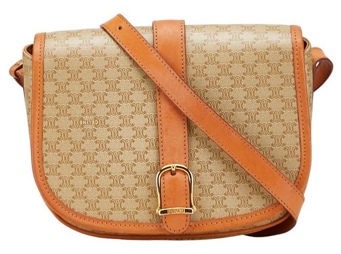Céline Sac à bandoulière Celine Macadam Marron