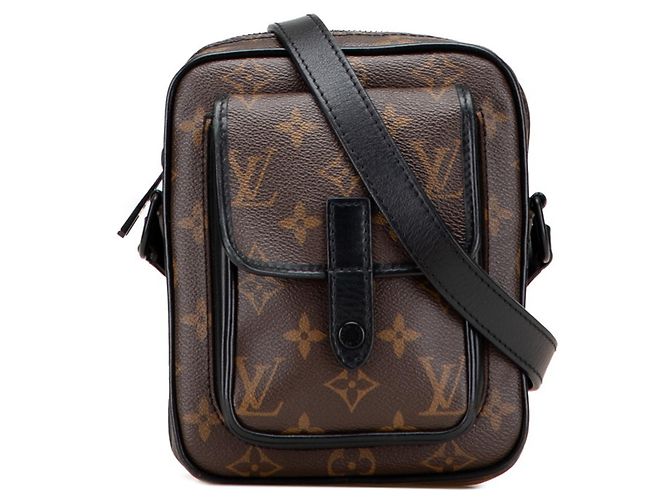 Louis Vuitton Monogram Macassar Shoulder Bag Brown Black