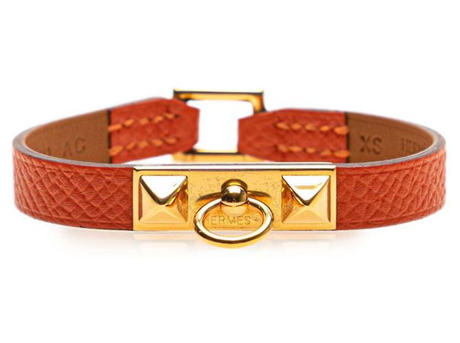 Pulsera Mini Rival de Hermès Dorado Naranja