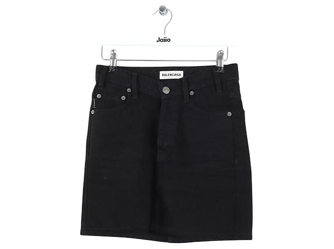 Balenciaga Mini falda negra de algodón Negro