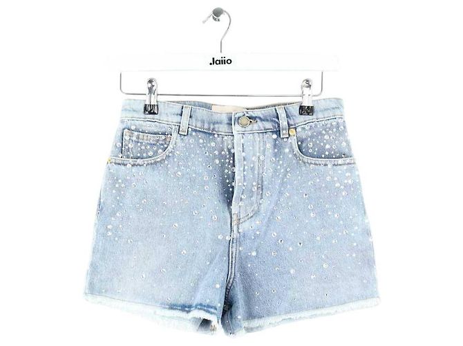 Alexandre Vauthier Shorts mini de algodão azul