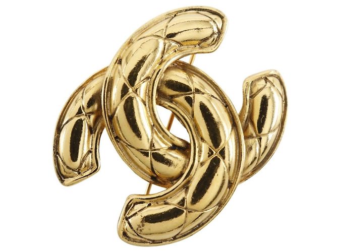 Broche chapada en oro Coco Mark de CHANEL Dorado