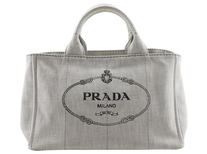 Borsa Prada Canapa in denim grigio chiaro