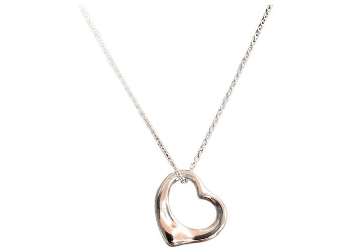 Collar en forma de corazón de 44 cm en platino 950 de Tiffany & Co. Plata