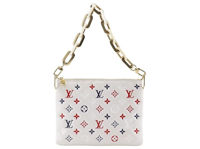 Bolsa de Ombro Kussan PM Louis Vuitton Branco Vermelho Azul marinho