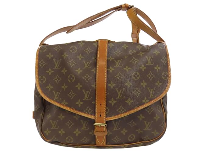 Louis Vuitton Saumur Shoulder Bag Brown Monogram Patent leather  ref.2559532