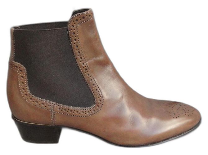 Autre Marque Botines AGL de cuero marrón claro