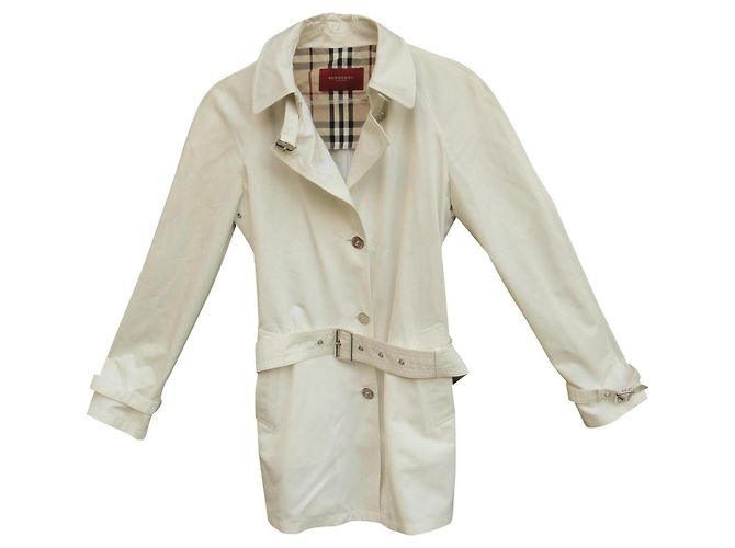Burberry London Trenchcoat Weiß Polyester