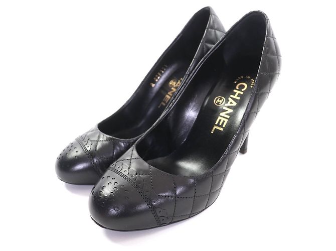 Escarpins en cuir Chanel G29111 Noir