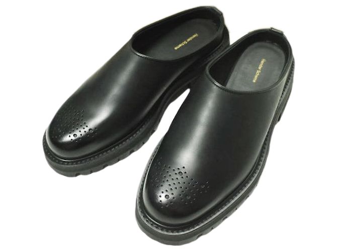 Autre Marque Mule Commando en Cuir de Vache Hender Scheme Noir