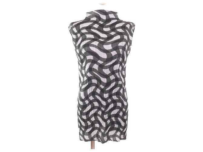 Polyesterkleid ISSEY MIYAKE PP73-JK782 Braun Schwarz