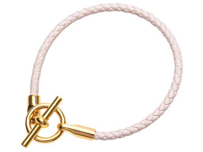 Pulseira Charm Grennan Hermès Rosa Dourado 