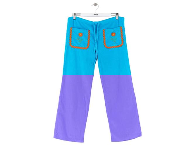 Autre Marque Blue cotton wide-leg pants  ref.2560723