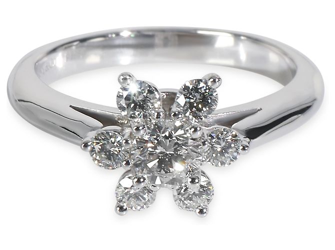 Tiffany & Co. Platinum Diamond Flower Ring 