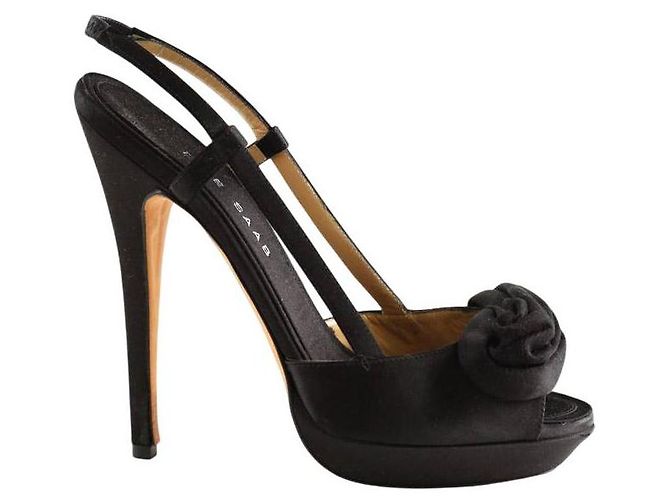 Elie Saab Black suede heels