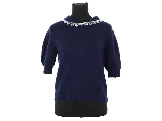Paul & Joe Marineblauer Wollpullover 