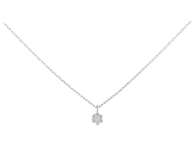 Autre Marque Platin-Diamant-Halskette Silber