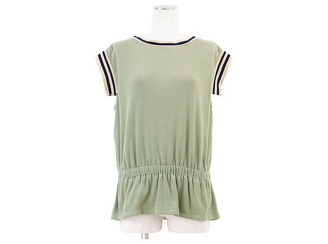 Top de algodão Chanel P55591 Verde