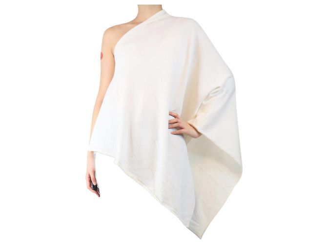 Crimson Creme Kaschmir-Poncho - Einheitsgröße Roh