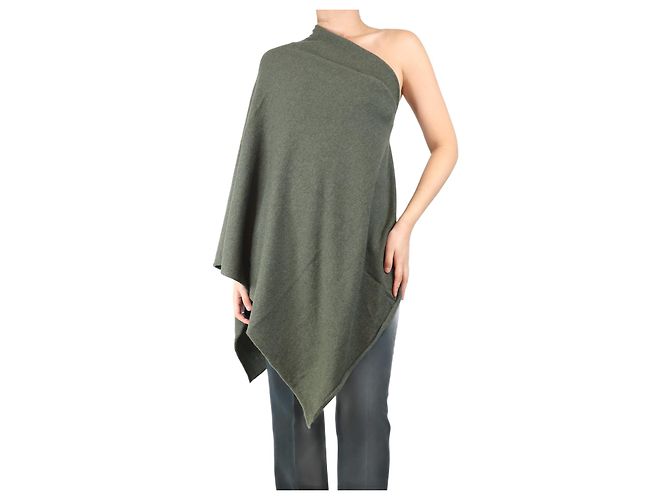 Crimson Grüner Kaschmir-Poncho - Einheitsgröße