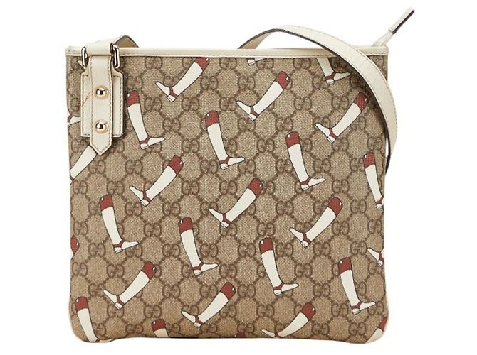 Gucci GG Supreme Boot Print Umhängetasche Mehrfarben Beige