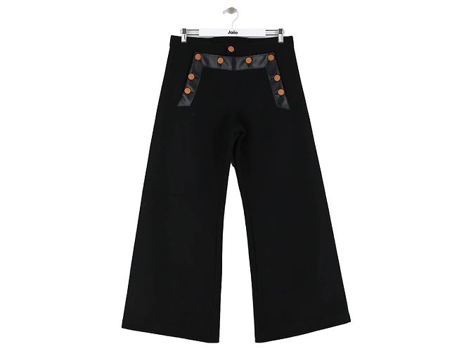 Jean Paul Gaultier Calça larga de lã preta Preto