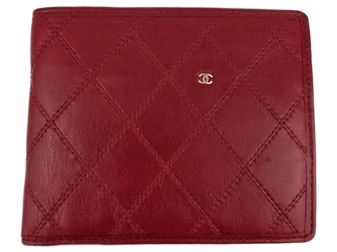 Portafogli Chanel in pelle rossa Rosso