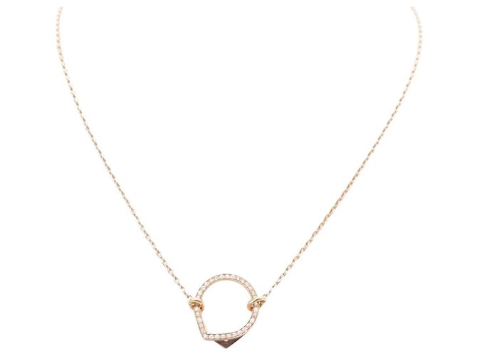 NUEVO COLLAR REPOSSI ANTIFER PENDIENTE EN ORO ROSA DE 18K CON DIAMANTES Dorado