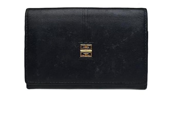 Vintage Givenchy Leather Card Holder Navy Navy blue