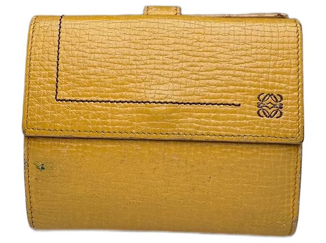 Vintage Loewe Madrid Leather Wallet yellow