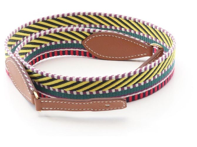Alça de Ombro Sangle Caval da Hermès Marrom Multicor