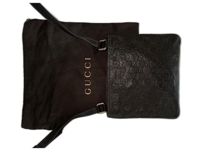 Gucci Saddlebag Marrom Escuro Couro Castanho escuro