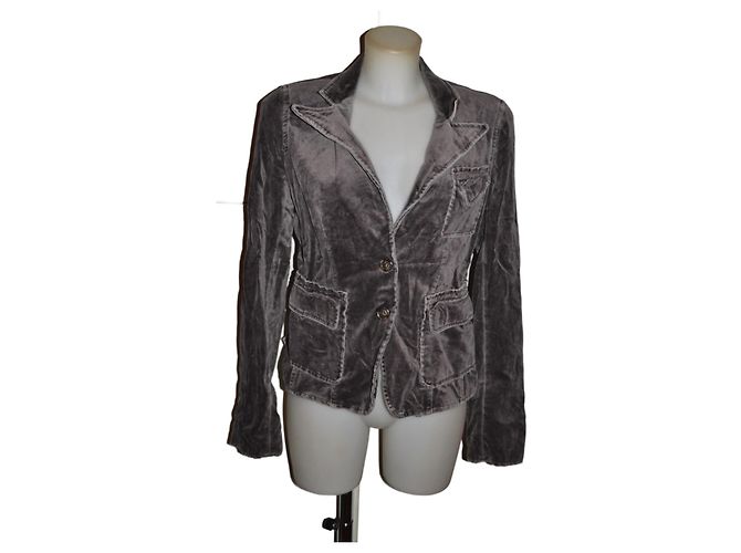 Pinko Samtjacke grau schimmernd