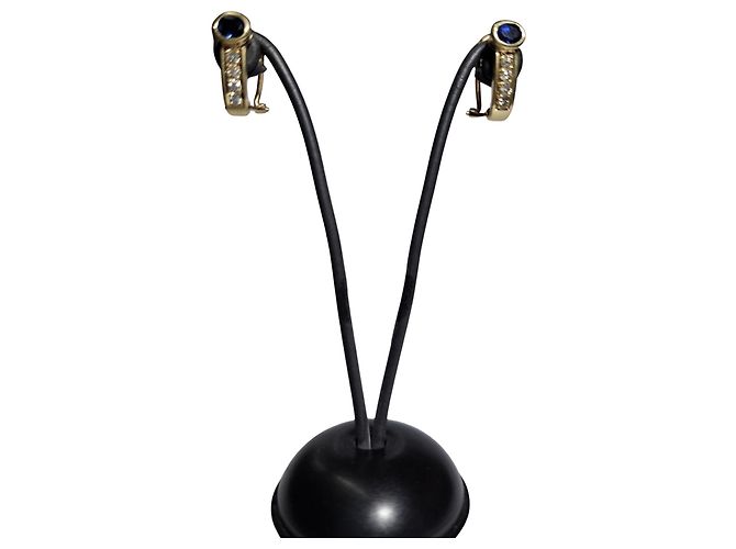 Autre Marque Boucles d'oreilles saphirs et diamants OR 18K