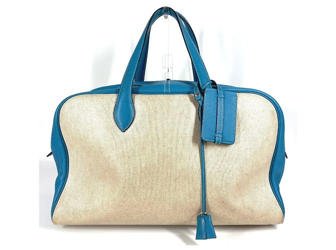 Hermès Borsa a Spalla HERMES Victoria 43 Blu Beige
