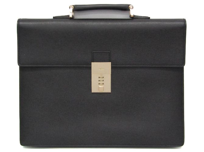 Gucci Men's Leather Briefcase, Document Case Black