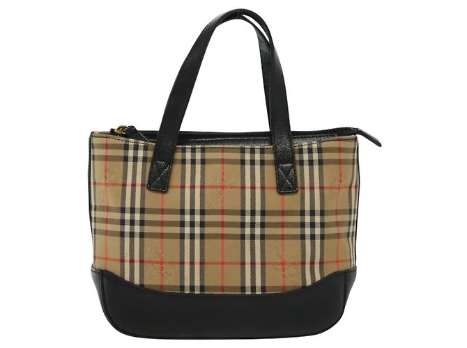 Burberry Nova Handbag Check Pattern Mini Beige