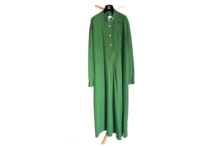 Chanel Kleid aus grüner Wolle