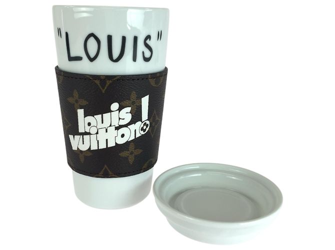 Louis Vuitton Monogram Cup Brown White Plastic