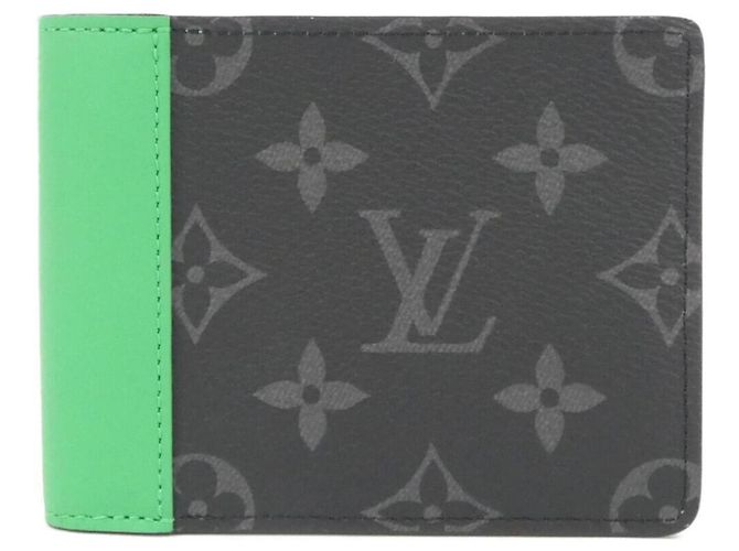 Louis Vuitton Monogram Eclipse Portefeuille Slender Bill Wallet Black Green