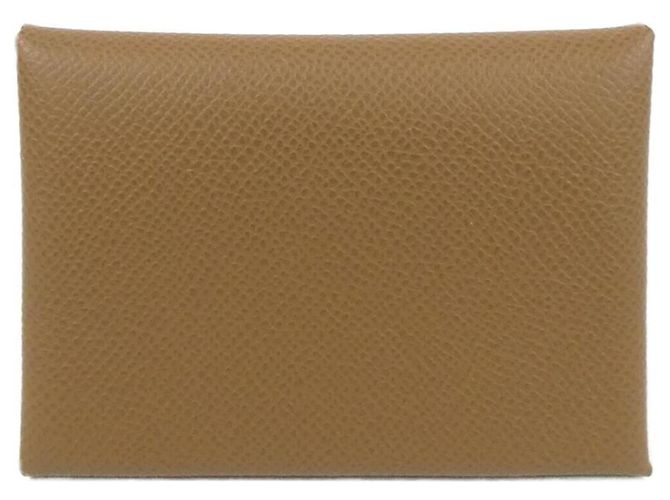 Hermès Calvi Duo Verso Coin Case Brown Light green
