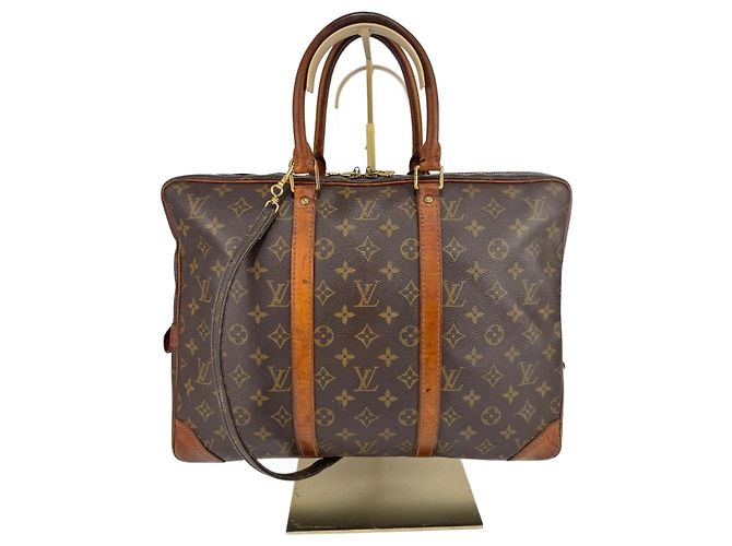 Pasta de documentos de viagem business Louis Vuitton com dustbag em couro marrom 289
