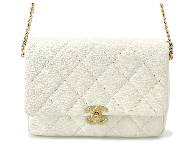 Chanel Matelasse White Shoulder Bag