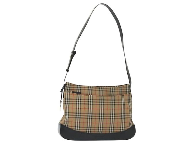 Bolsa de Ombro Burberry em Lona Nova Check Bege