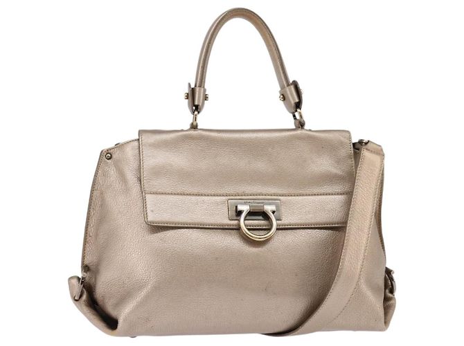 Borsa Sofia in pelle media Salvatore Ferragamo Beige