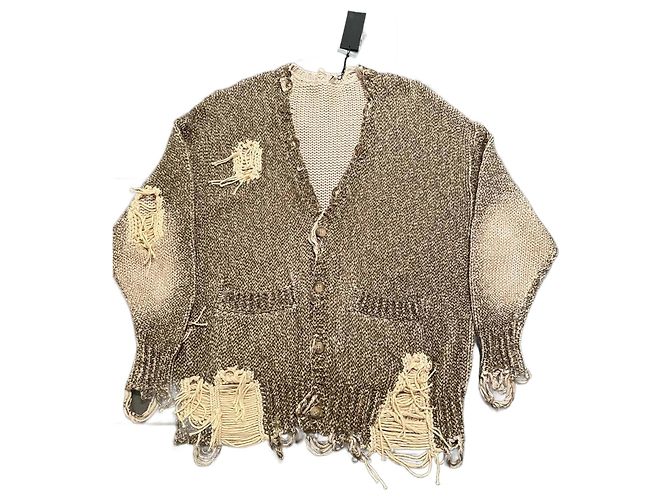 R13 Cardigan Baumwolle Khaki Beige Oversized