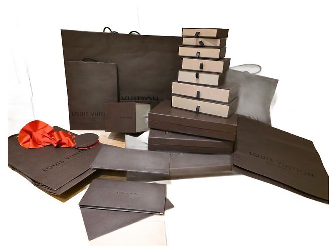 Louis Vuitton storage boxes brown 